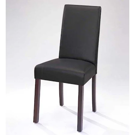 Vienna Side Dining Chair in Black Leather